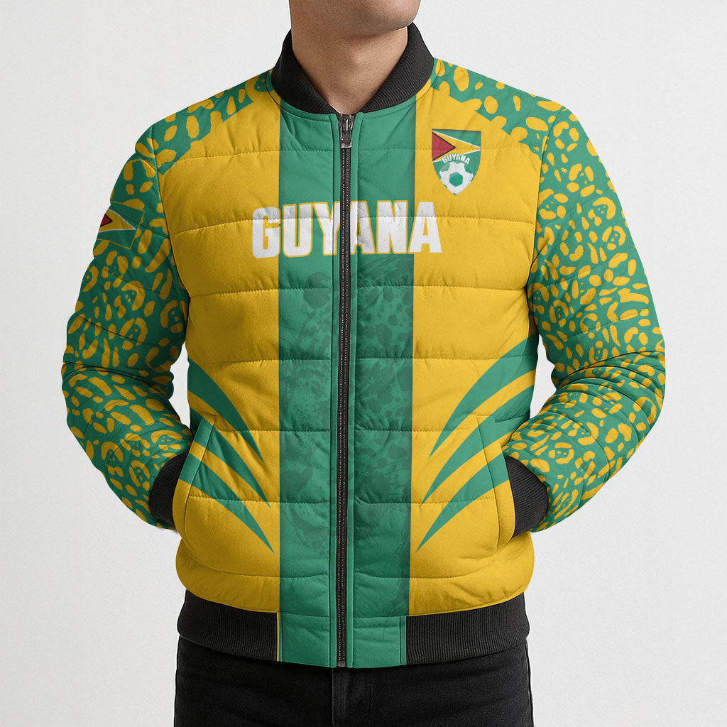 Guyana Football 2026 Custom Bomber Puffer Jacket Come On Golden Jaguars
