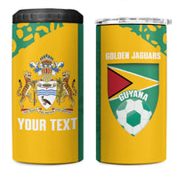 Guyana Football 2026 Custom 4 in 1 Can Cooler Tumbler Come On Golden Jaguars