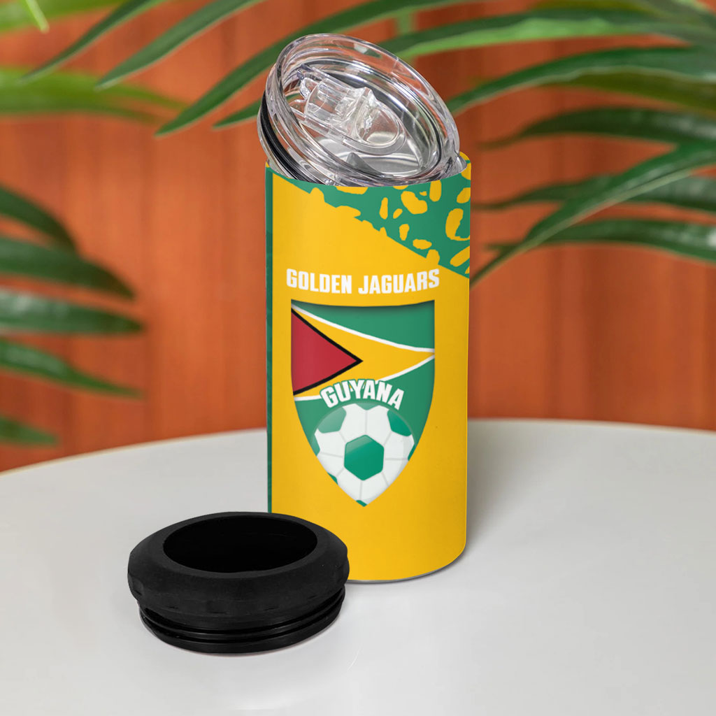 Guyana Football 2026 Custom 4 in 1 Can Cooler Tumbler Come On Golden Jaguars