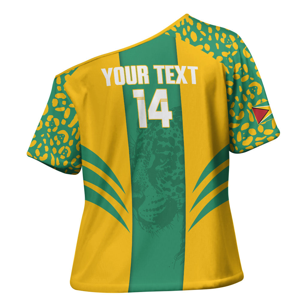 Guyana Football 2026 Custom Cross Shoulder Shirt Come On Golden Jaguars