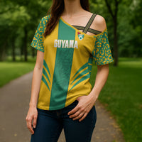 Guyana Football 2026 Custom Cross Shoulder Shirt Come On Golden Jaguars