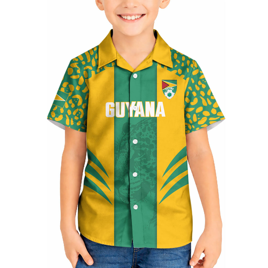 Guyana Football 2026 Custom Kid Hawaiian Shirt Come On Golden Jaguars