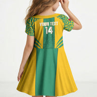 Guyana Football 2026 Custom Kid Short Sleeve Dress Come On Golden Jaguars