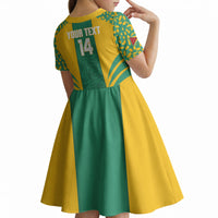 Guyana Football 2026 Custom Kid Short Sleeve Dress Come On Golden Jaguars