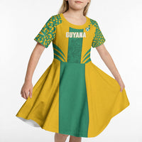 Guyana Football 2026 Custom Kid Short Sleeve Dress Come On Golden Jaguars
