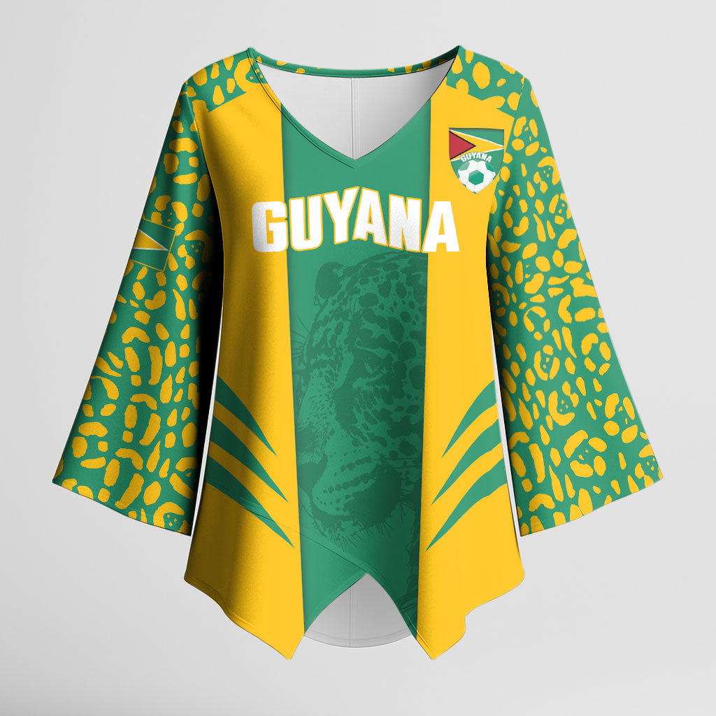 Guyana Football 2026 Custom Kimono Sleeve Blouse Come On Golden Jaguars