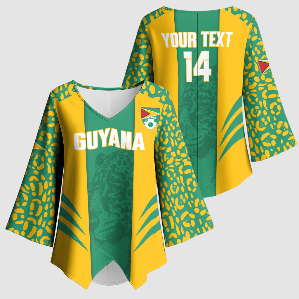 Guyana Football 2026 Custom Kimono Sleeve Blouse Come On Golden Jaguars