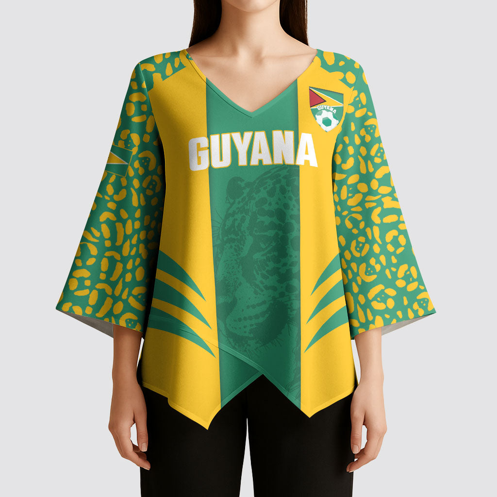 Guyana Football 2026 Custom Kimono Sleeve Blouse Come On Golden Jaguars