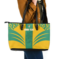 Guyana Football 2026 Custom Leather Tote Bag Come On Golden Jaguars