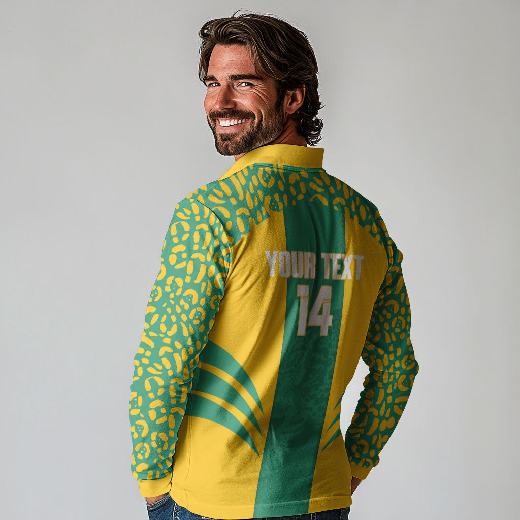 Guyana Football 2026 Custom Long Sleeve Polo Shirt Come On Golden Jaguars