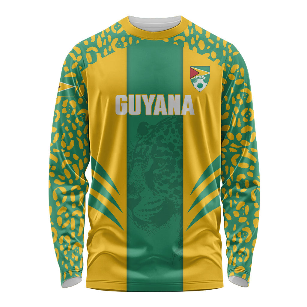 Guyana Football 2026 Custom Long Sleeve Shirt Come On Golden Jaguars