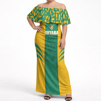 Guyana Football 2026 Custom Off Shoulder Maxi Dress Come On Golden Jaguars