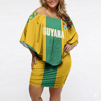 Guyana Football 2026 Custom Off Shoulder Short Dress Come On Golden Jaguars