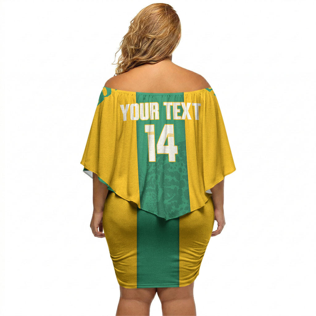 Guyana Football 2026 Custom Off Shoulder Short Dress Come On Golden Jaguars