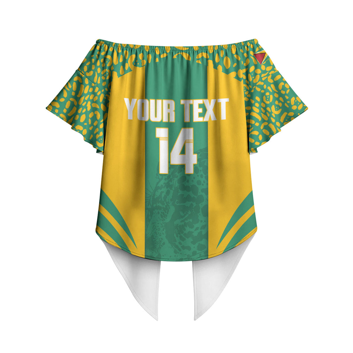 Guyana Football 2026 Custom Off Shoulder Wrap Waist Top Come On Golden Jaguars