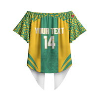 Guyana Football 2026 Custom Off Shoulder Wrap Waist Top Come On Golden Jaguars
