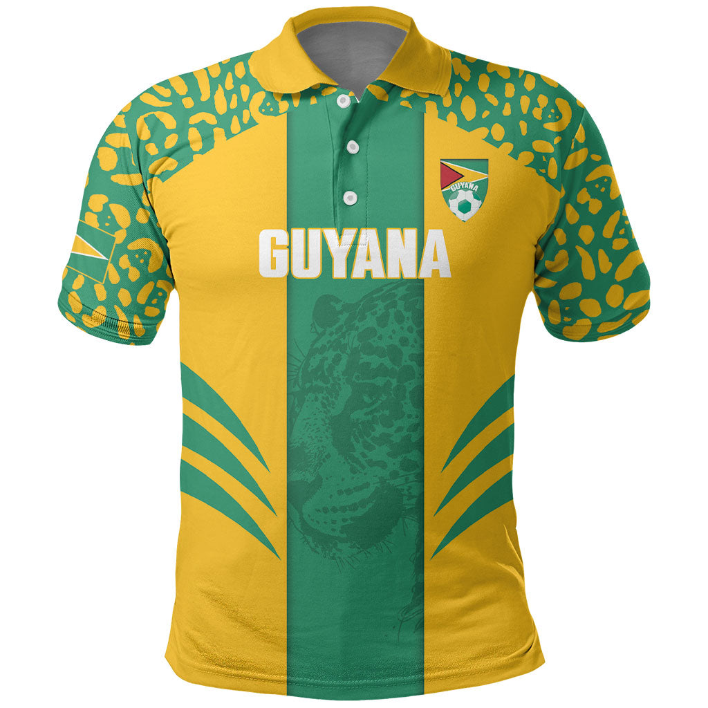 Guyana Football 2026 Custom Polo Shirt Come On Golden Jaguars