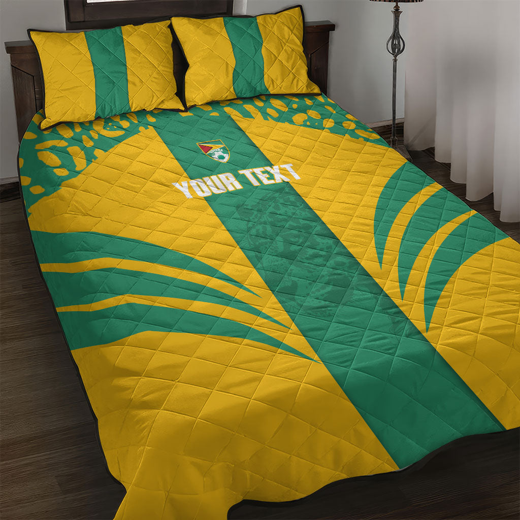 Guyana Football 2026 Custom Quilt Bed Set Come On Golden Jaguars