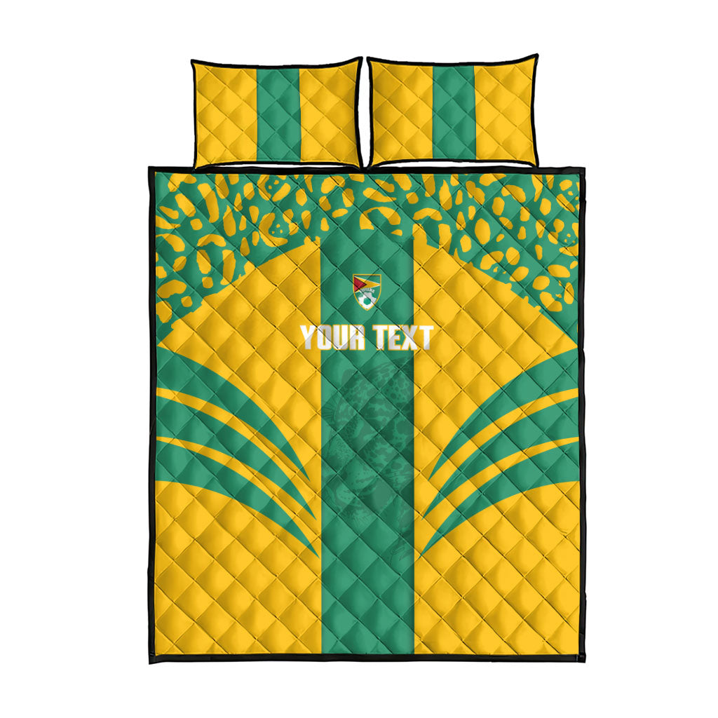 Guyana Football 2026 Custom Quilt Bed Set Come On Golden Jaguars
