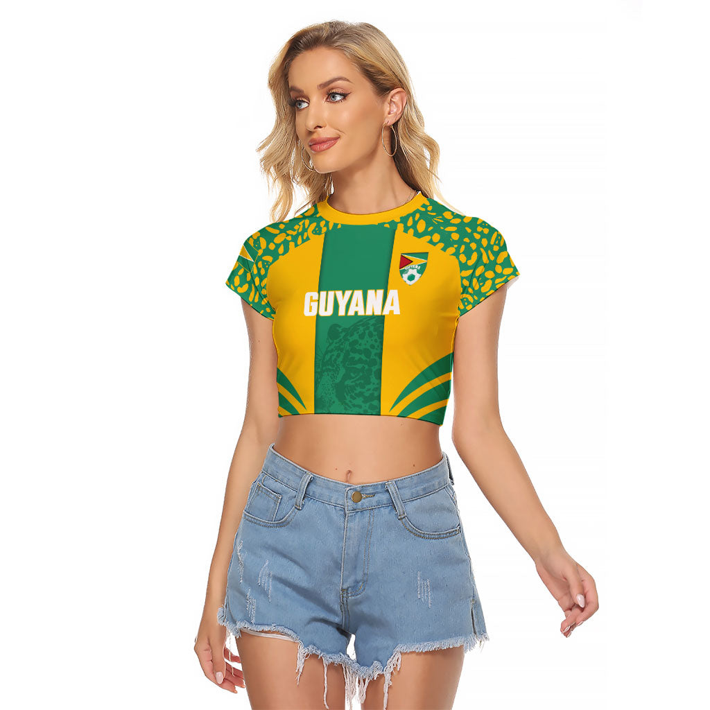 Guyana Football 2026 Custom Raglan Cropped T Shirt Come On Golden Jaguars
