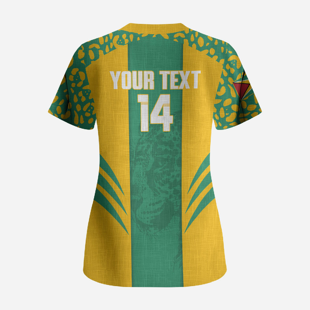 Guyana Football 2026 Custom Scrub Top Come On Golden Jaguars