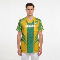 Guyana Football 2026 Custom Scrub Top Come On Golden Jaguars