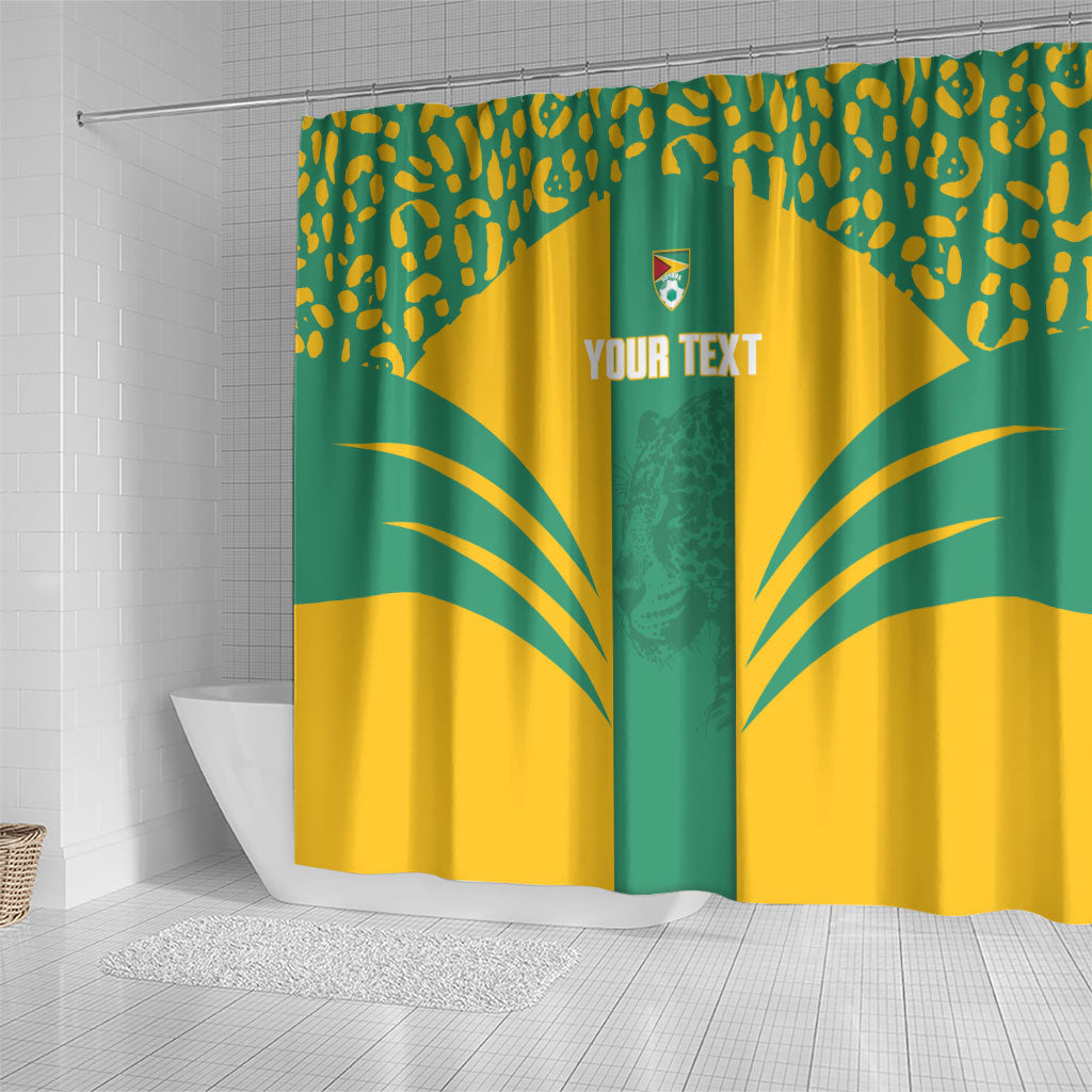 Guyana Football 2026 Custom Shower Curtain Come On Golden Jaguars