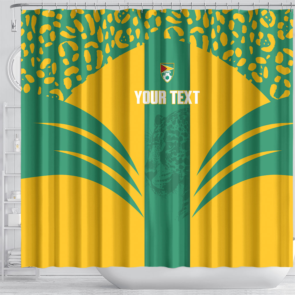 Guyana Football 2026 Custom Shower Curtain Come On Golden Jaguars
