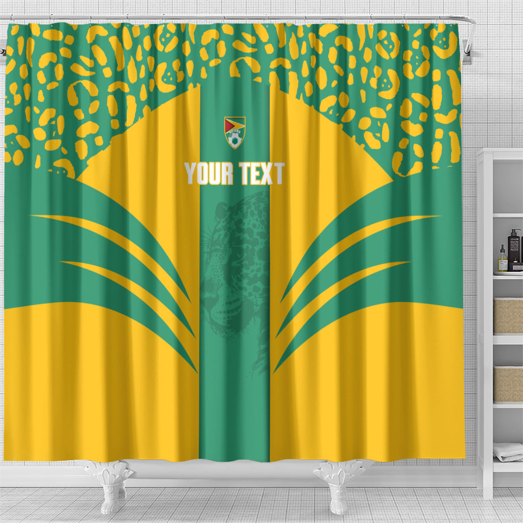 Guyana Football 2026 Custom Shower Curtain Come On Golden Jaguars