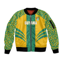 Guyana Football 2026 Custom Sleeve Zip Bomber Jacket Come On Golden Jaguars