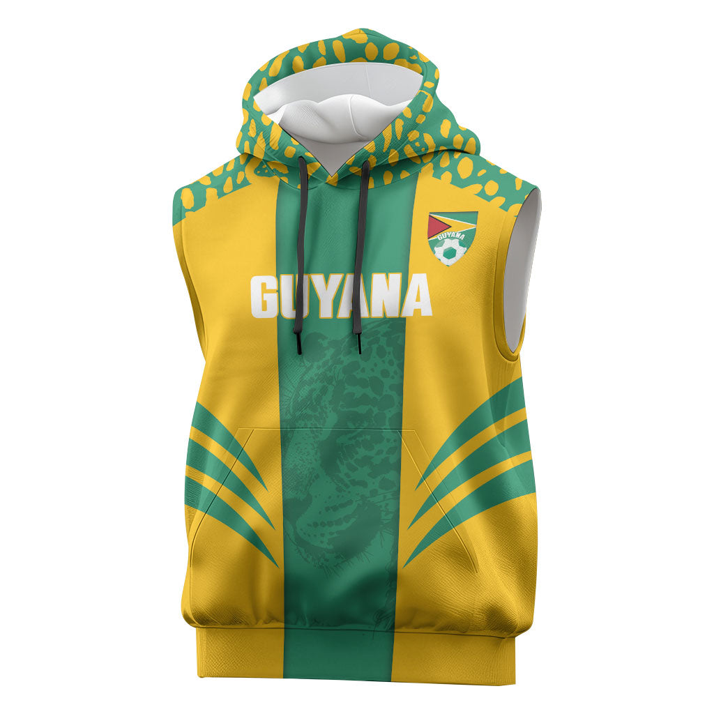 Guyana Football 2026 Custom Sleeveless Hoodie Come On Golden Jaguars