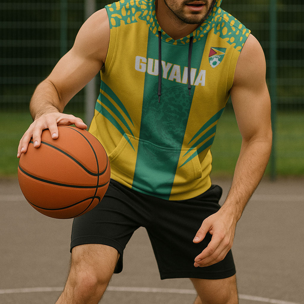 Guyana Football 2026 Custom Sleeveless Hoodie Come On Golden Jaguars