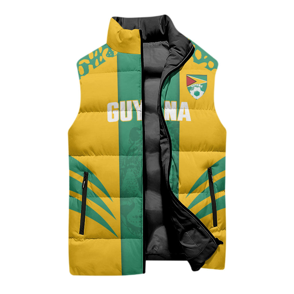 Guyana Football 2026 Custom Sleeveless Puffer Jacket Come On Golden Jaguars