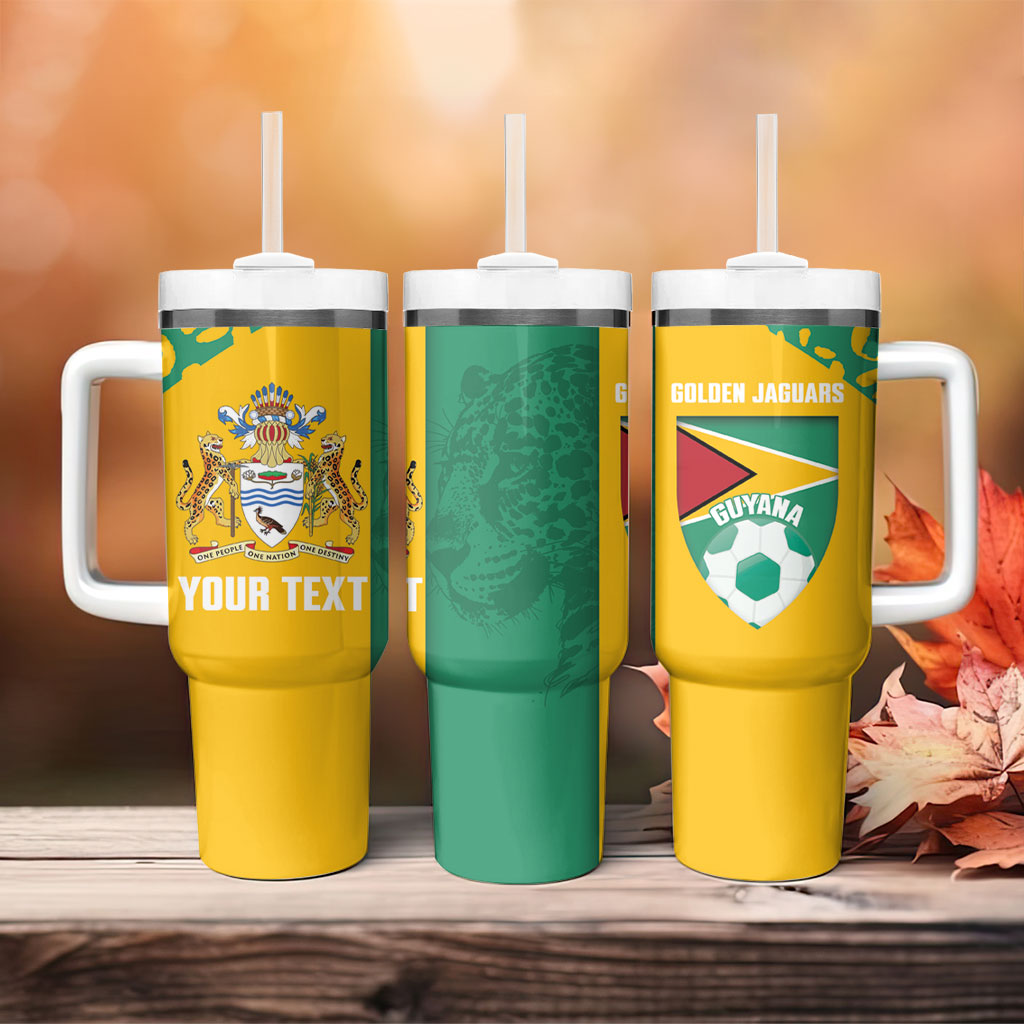 Guyana Football 2026 Custom Tumbler With Handle Come On Golden Jaguars