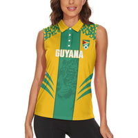 Guyana Football 2026 Custom Women Sleeveless Polo Shirt Come On Golden Jaguars