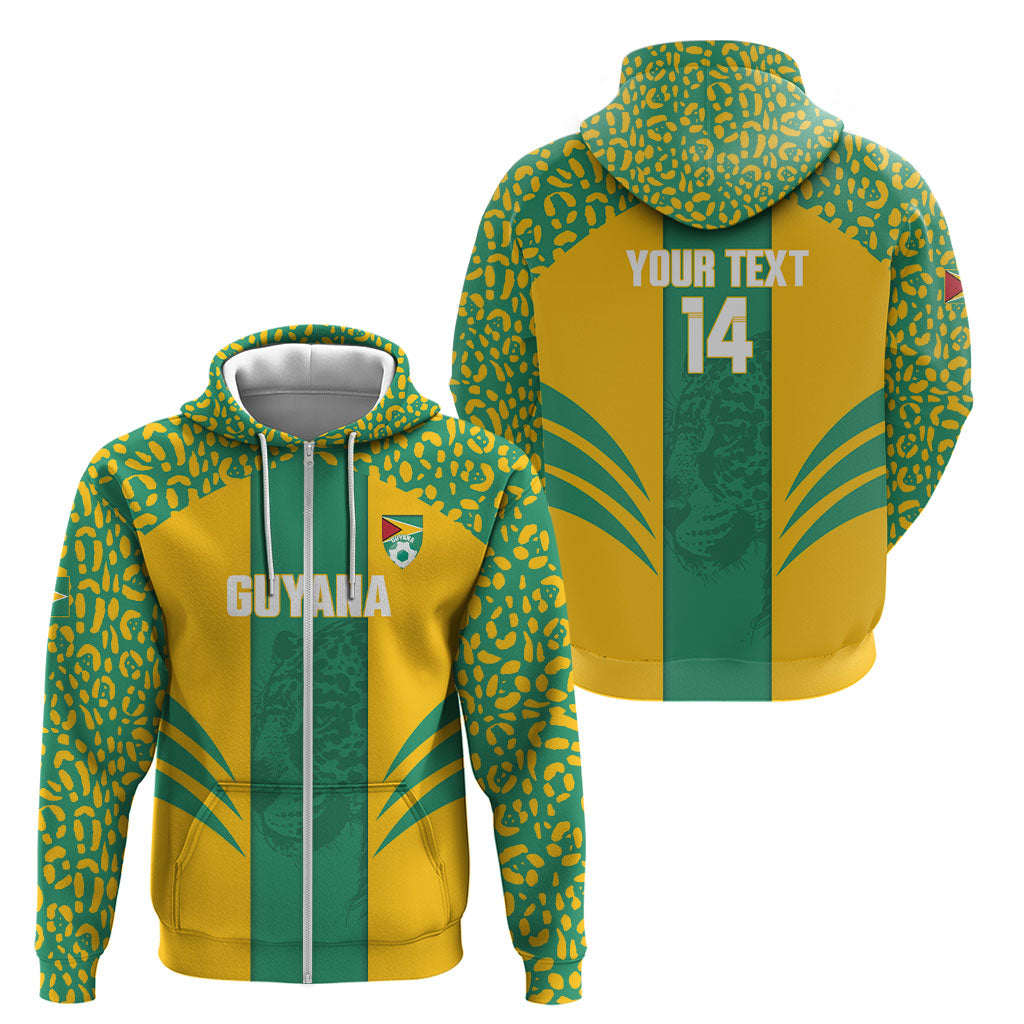 Guyana Football 2026 Custom Zip Hoodie Come On Golden Jaguars
