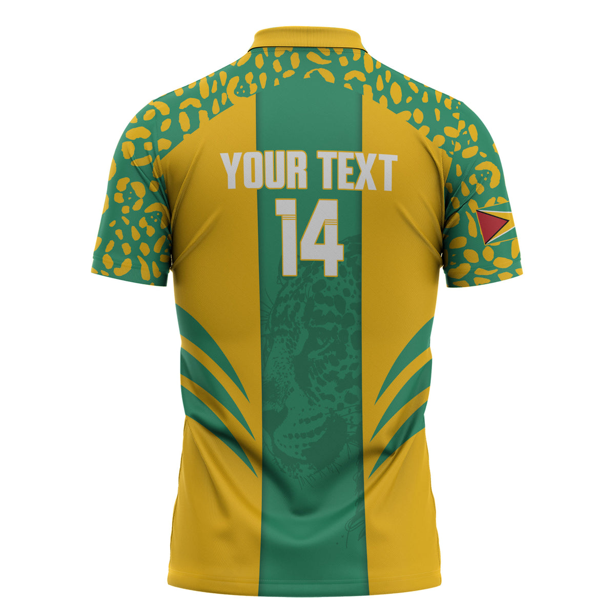 Guyana Football 2026 Custom Zipper Polo Shirt Come On Golden Jaguars
