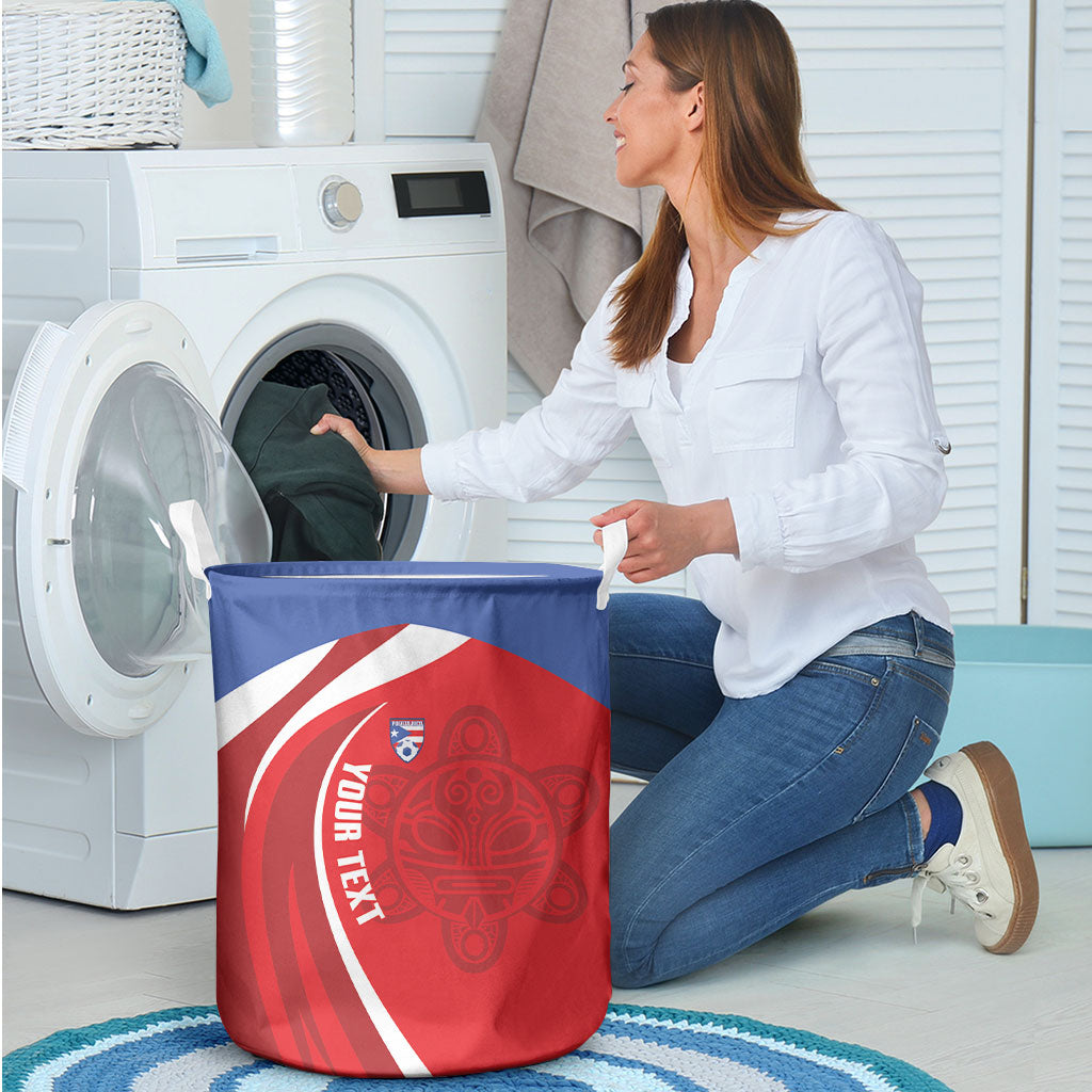 Puerto Rico Football 2026 Custom Laundry Basket Vamos Los Boricuas Taino Sun