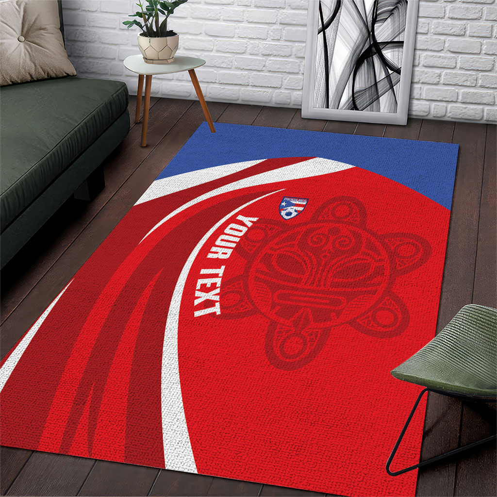 Puerto Rico Football 2026 Custom Area Rug Vamos Los Boricuas Taino Sun