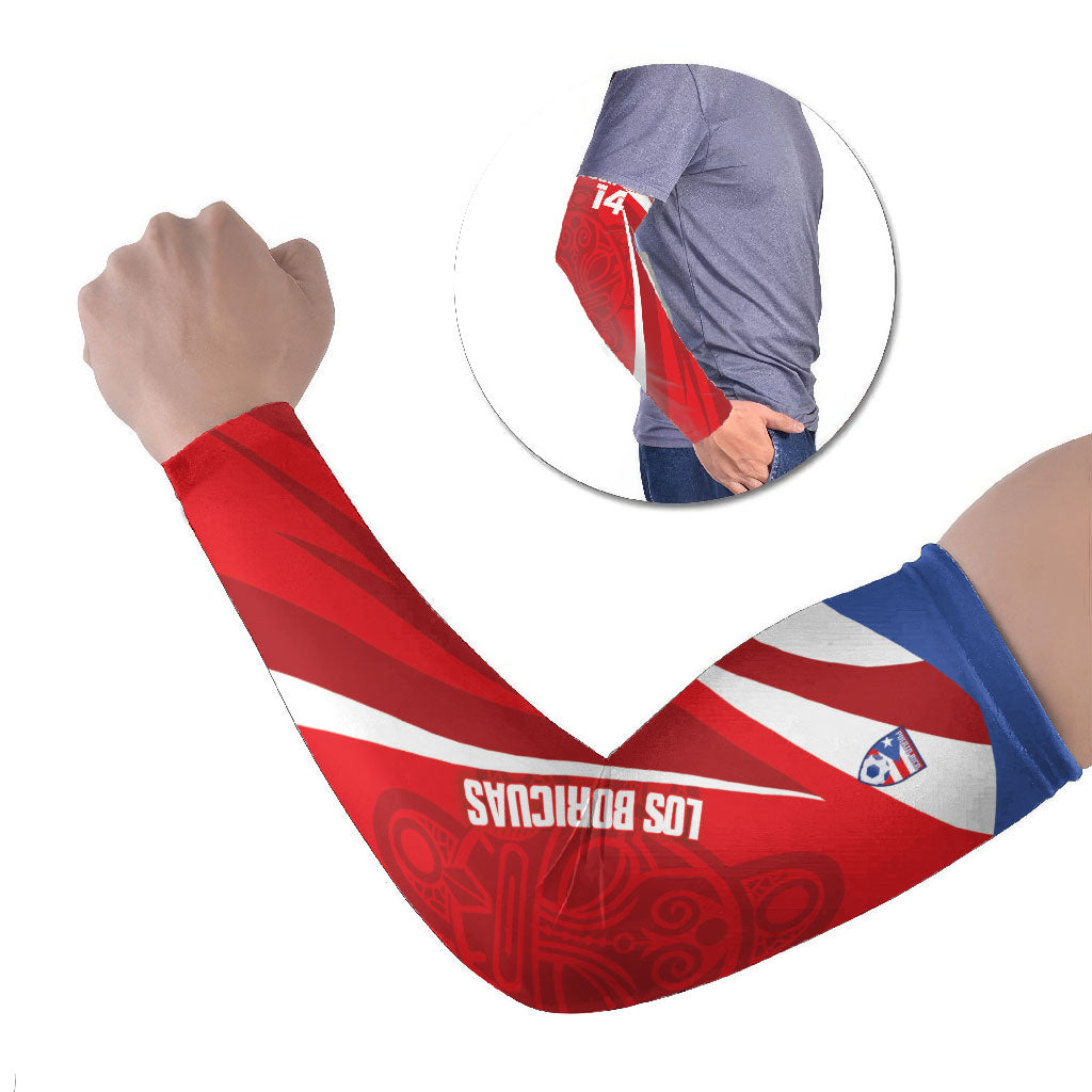 Puerto Rico Football 2026 Custom Arm Sleeves Vamos Los Boricuas Taino Sun