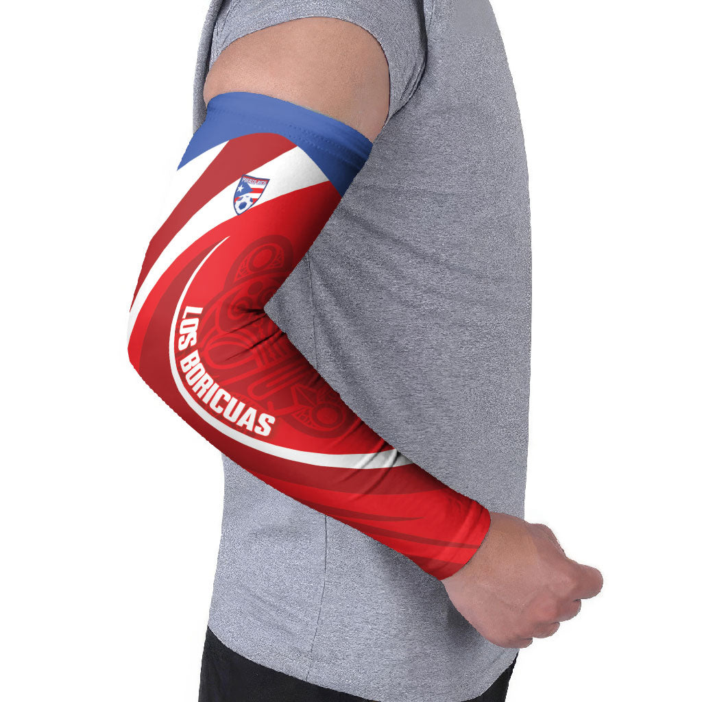 Puerto Rico Football 2026 Custom Arm Sleeves Vamos Los Boricuas Taino Sun