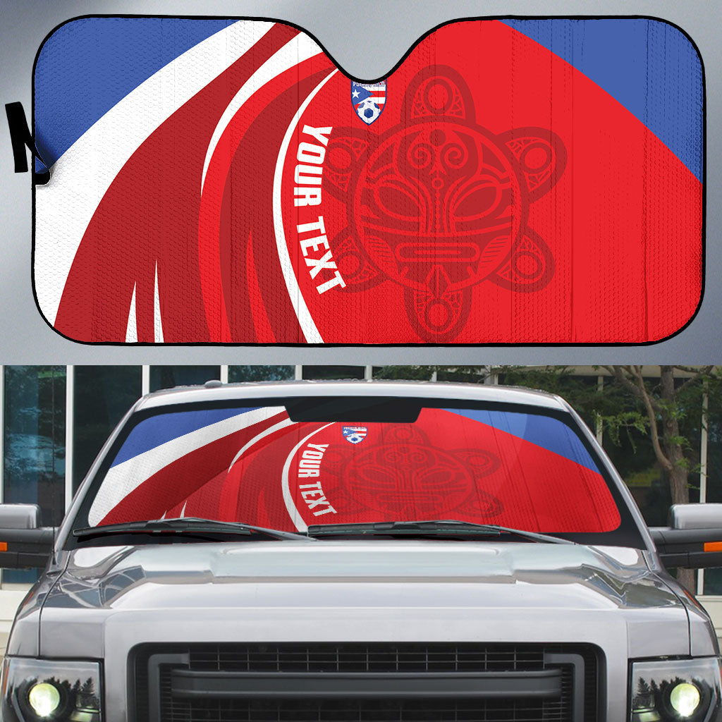 Puerto Rico Football 2026 Custom Auto Sun Shade Vamos Los Boricuas Taino Sun
