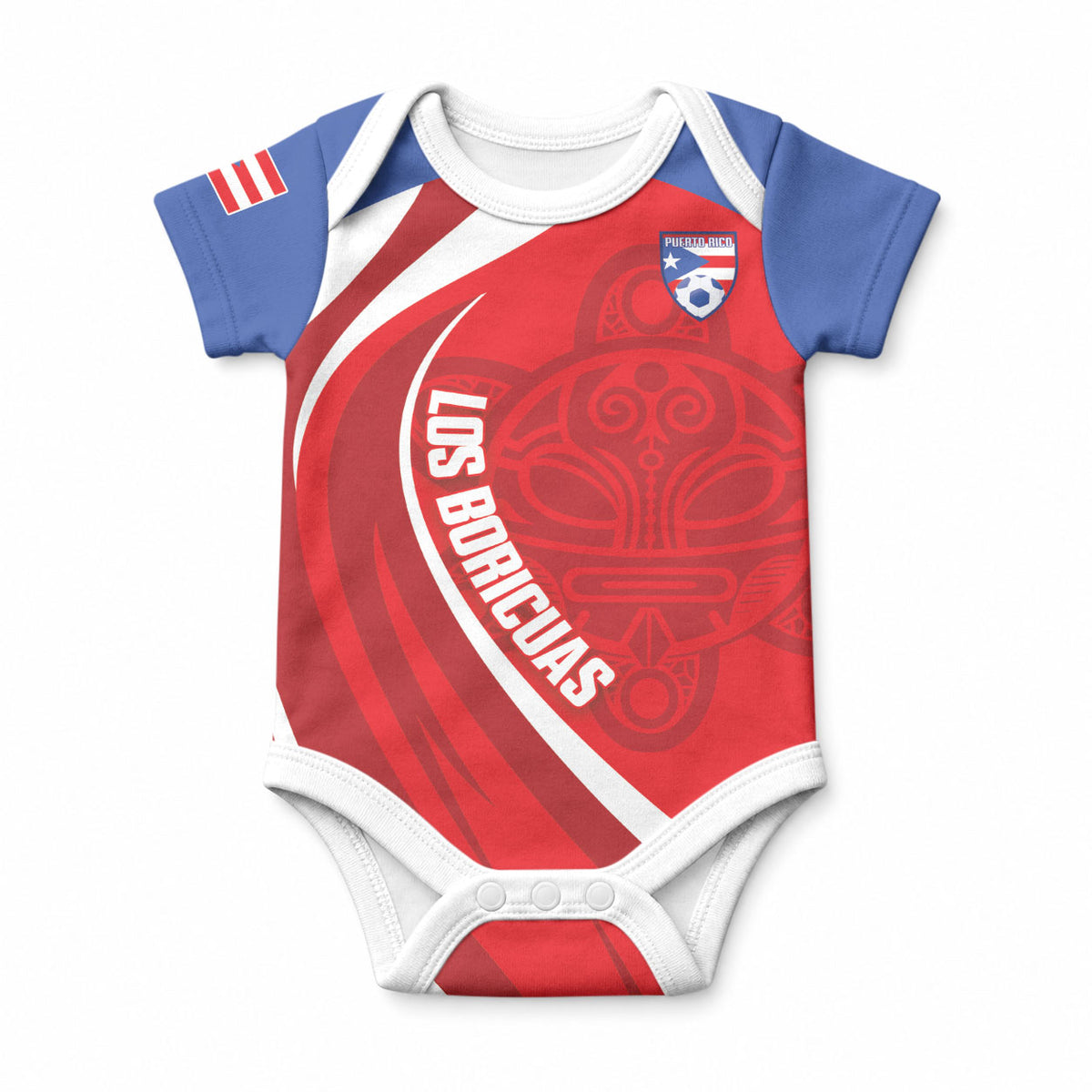 Puerto Rico Football 2026 Custom Baby Onesie Vamos Los Boricuas Taino Sun