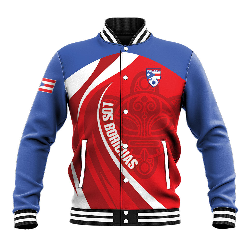 Puerto Rico Football 2026 Custom Baseball Jacket Vamos Los Boricuas Taino Sun