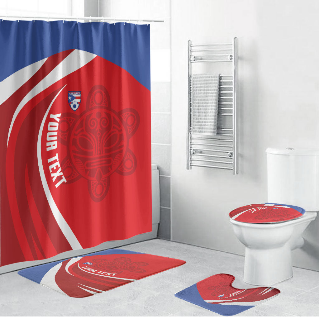 Puerto Rico Football 2026 Custom Bathroom Set Vamos Los Boricuas Taino Sun