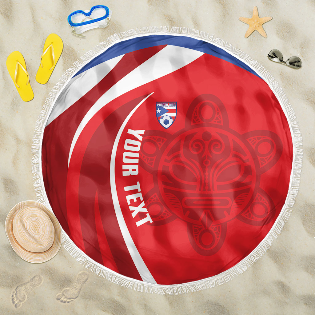 Puerto Rico Football 2026 Custom Beach Blanket Vamos Los Boricuas Taino Sun