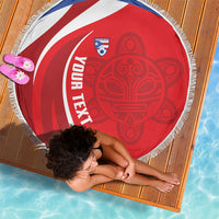 Puerto Rico Football 2026 Custom Beach Blanket Vamos Los Boricuas Taino Sun