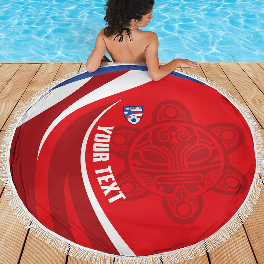 Puerto Rico Football 2026 Custom Beach Blanket Vamos Los Boricuas Taino Sun