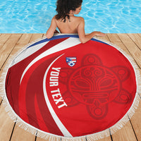 Puerto Rico Football 2026 Custom Beach Blanket Vamos Los Boricuas Taino Sun