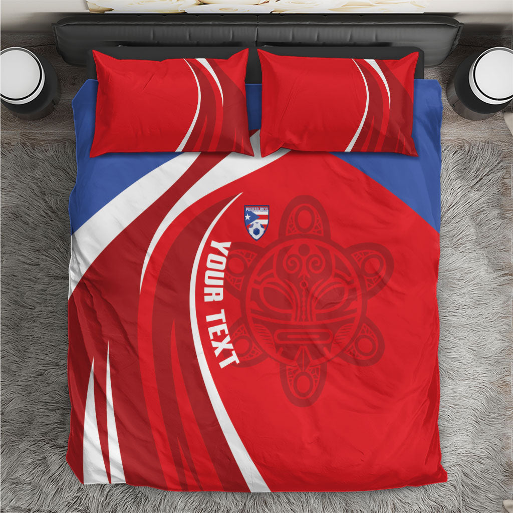 Puerto Rico Football 2026 Custom Bedding Set Vamos Los Boricuas Taino Sun